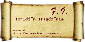 Florián Ifigénia névjegykártya